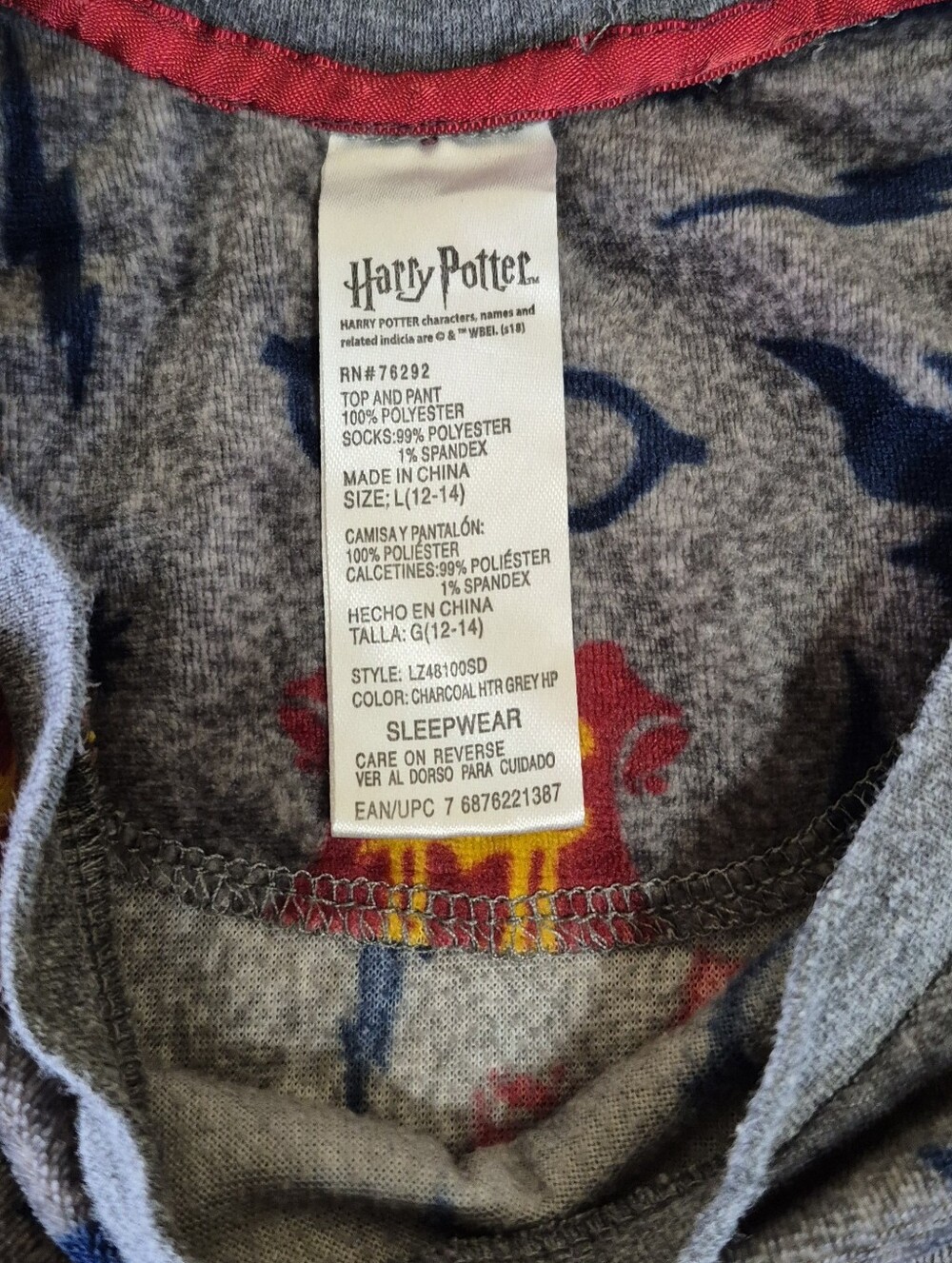 Womens Harry Potter Theme Pajama Sets - Navy & Gray - Picture 9 of 13
